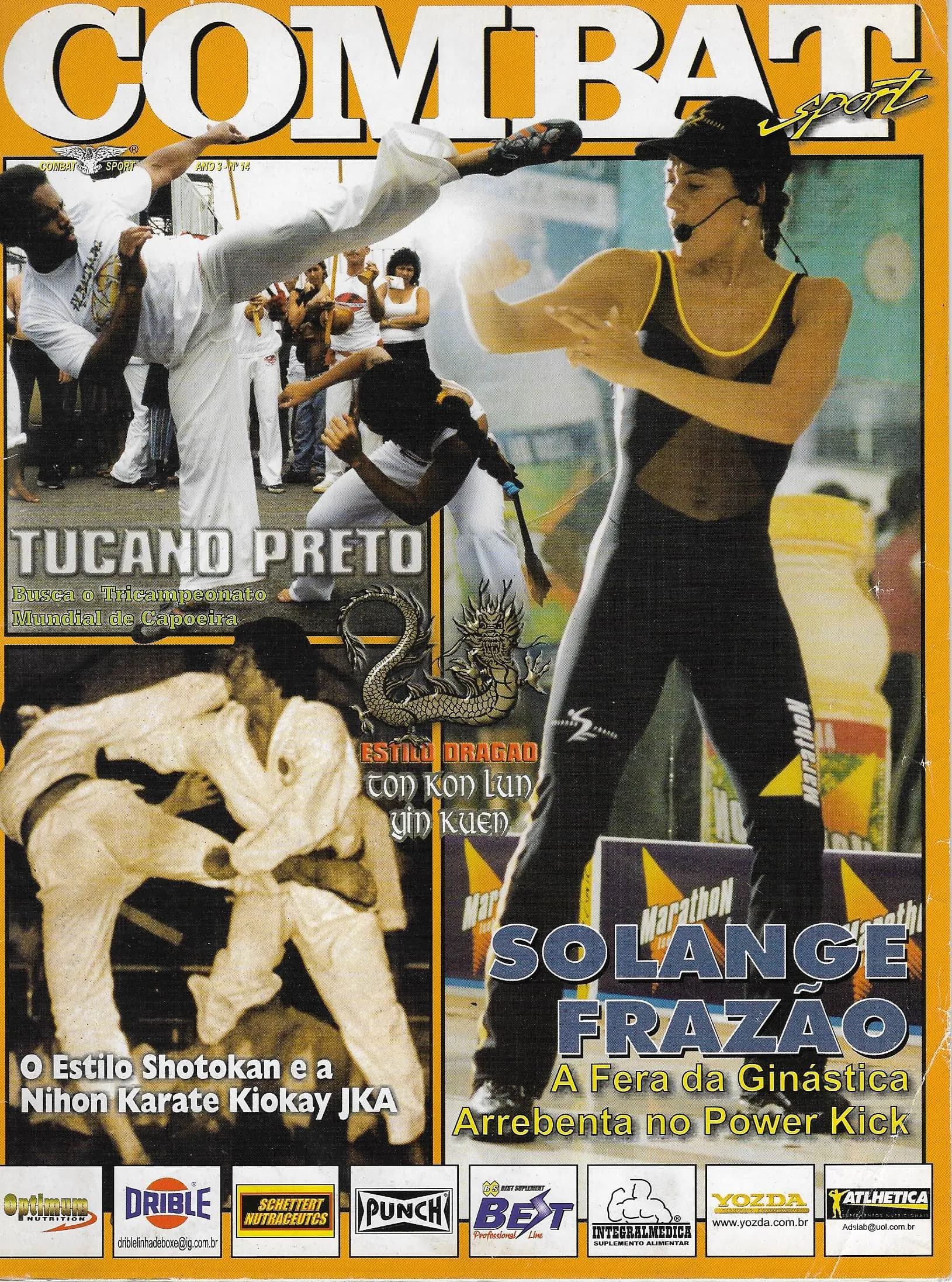 Capa da revista Combat Sport, ano 3, número 14, com a chamada O Estilo Shotokan e a Nihon Karate Kiokay JKA
