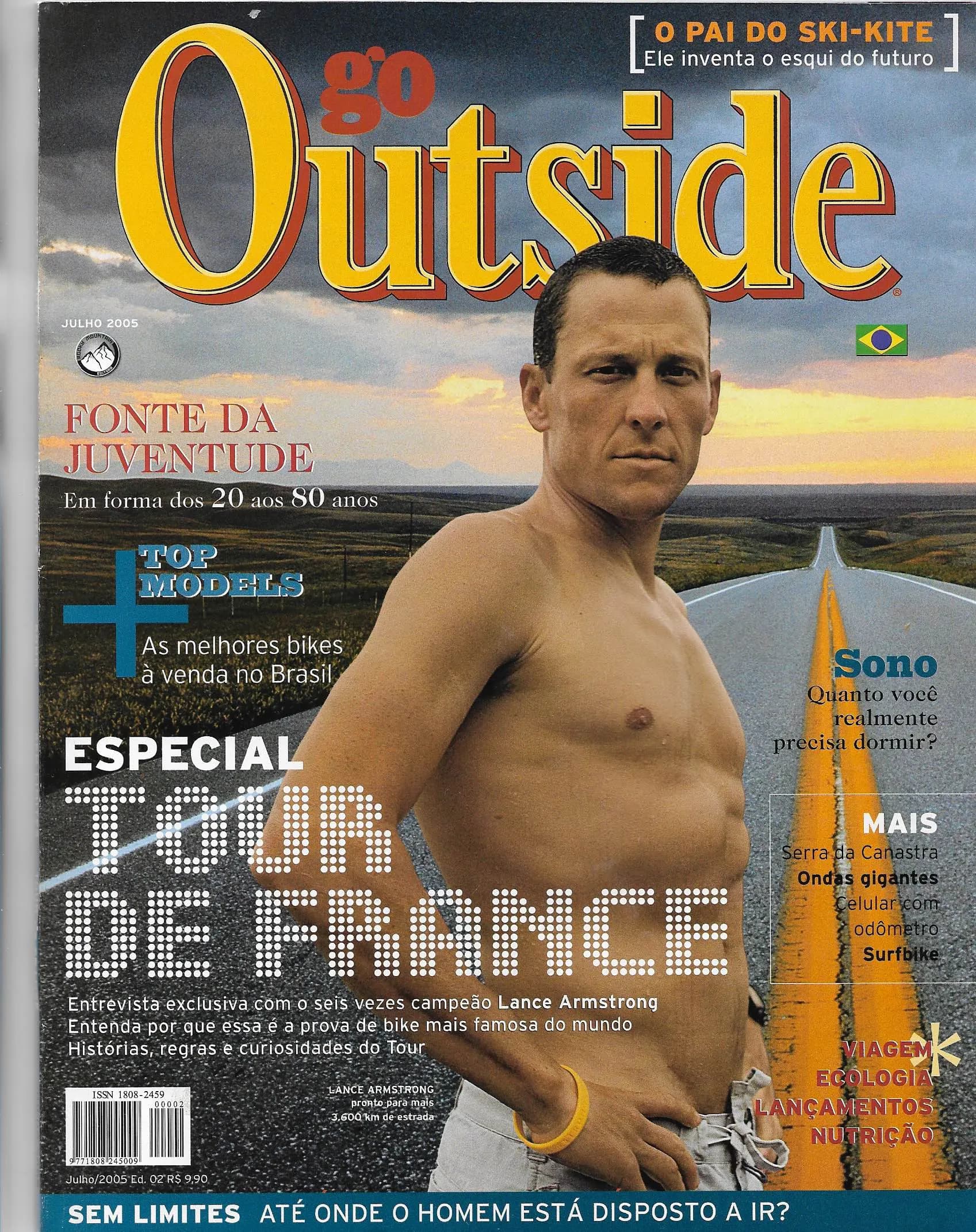 Capa da revista Go Outside de julho de 2005 com a chamada Fonte da Juventude